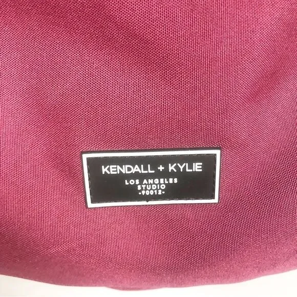 KENDALL & KYLIE | NEW Burgundy & Black Adjustable Strap Backpack Book Bag - Picture 4 of 10